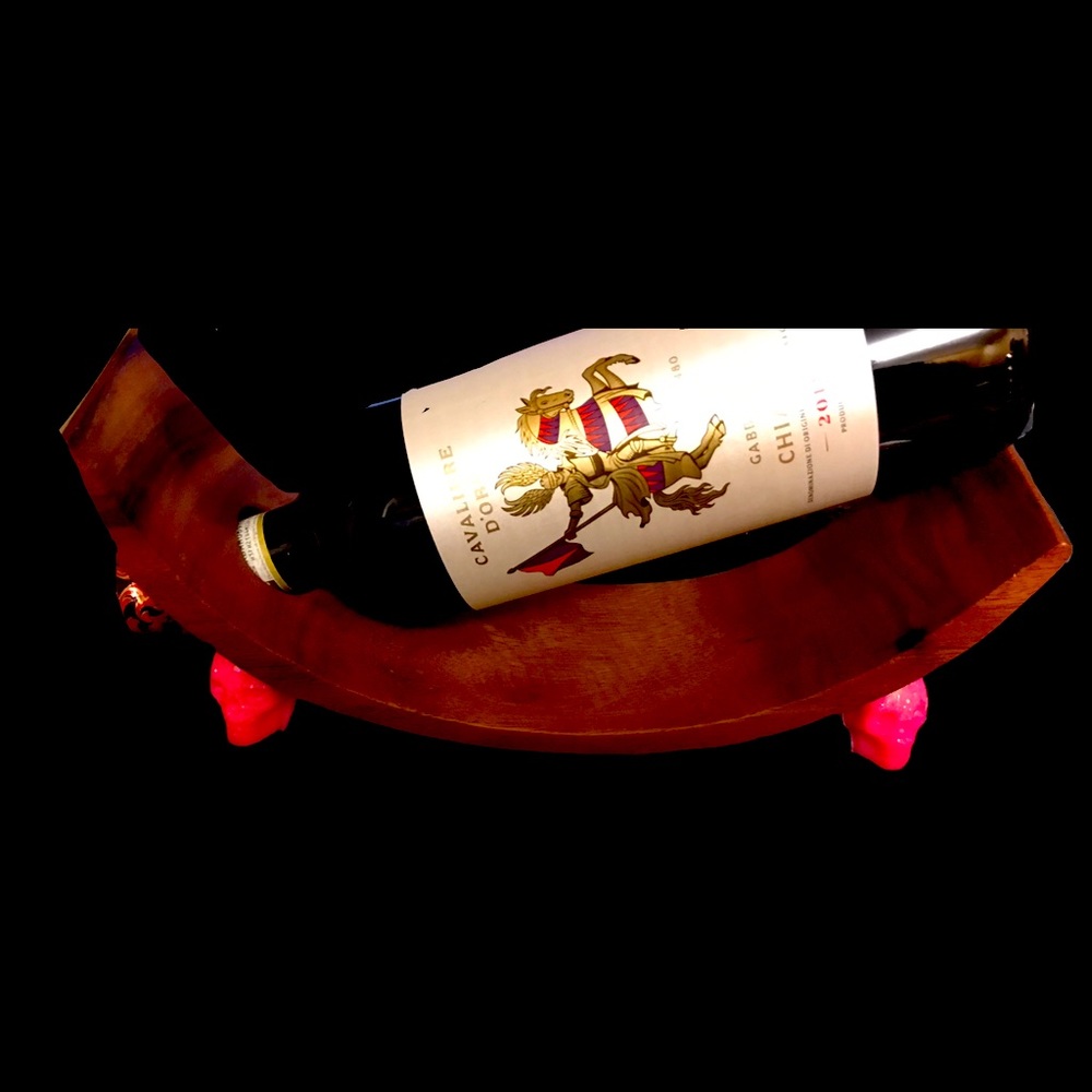 Pink Skull Wine Bottle Display